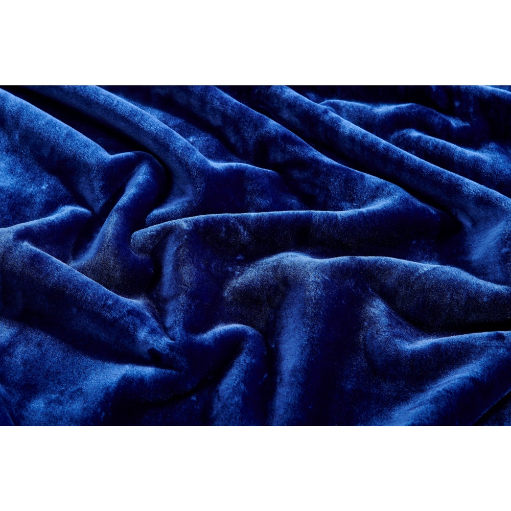 Trafalgar Plush Mink Blanket - Navy Queen/King Fast shipping On sale