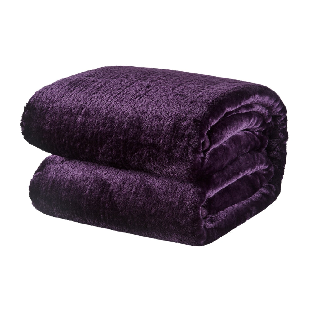 Trafalgar Plush Mink Blanket - Orchid Queen/King Fast shipping On sale