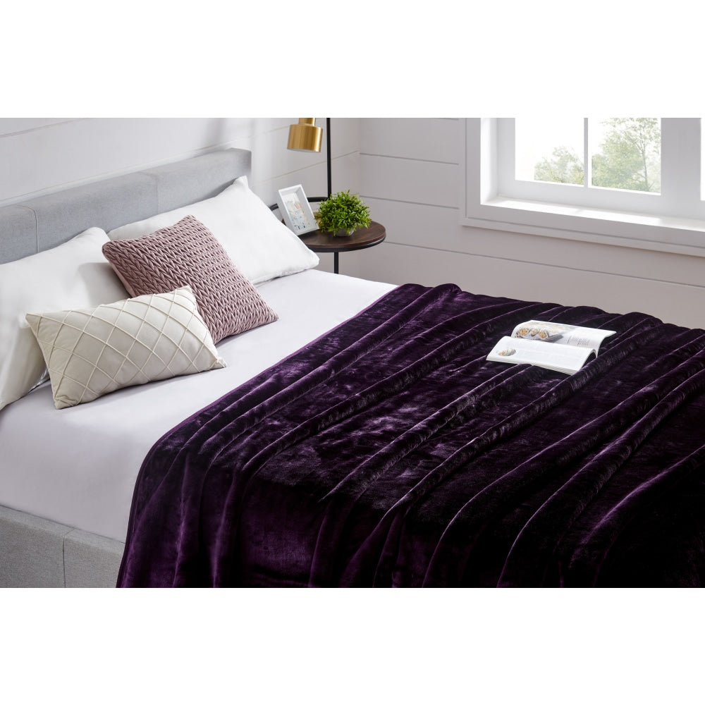 Trafalgar Plush Mink Blanket - Orchid Queen/King Fast shipping On sale