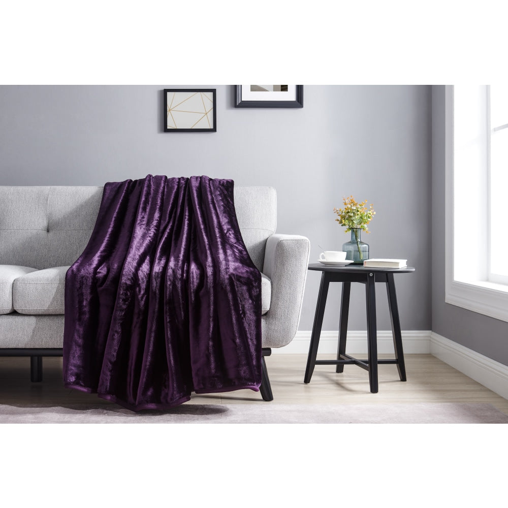 Trafalgar Plush Mink Blanket - Orchid Queen/King Fast shipping On sale