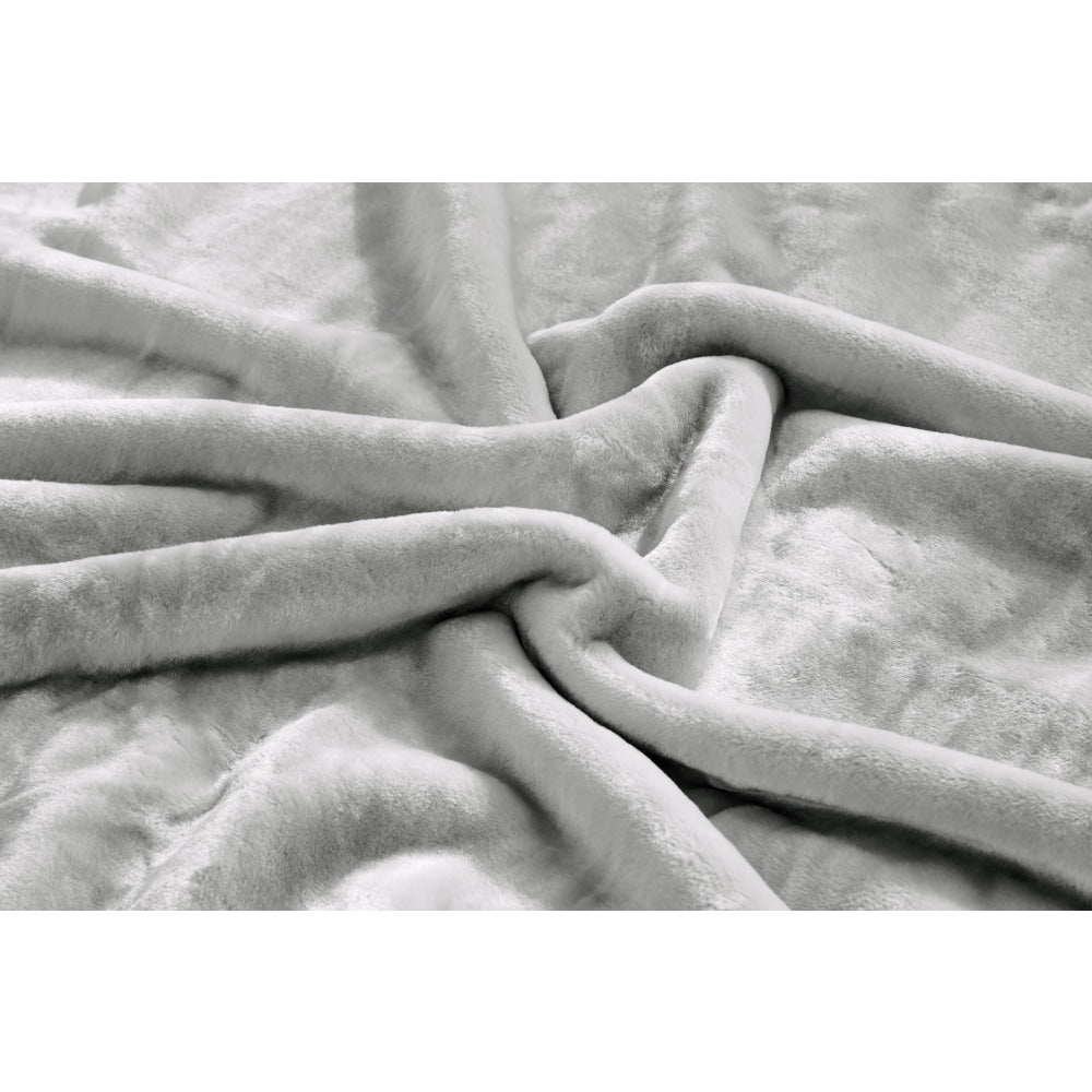 Trafalgar Plush Mink Blanket - Silver Single/Double Fast shipping On sale