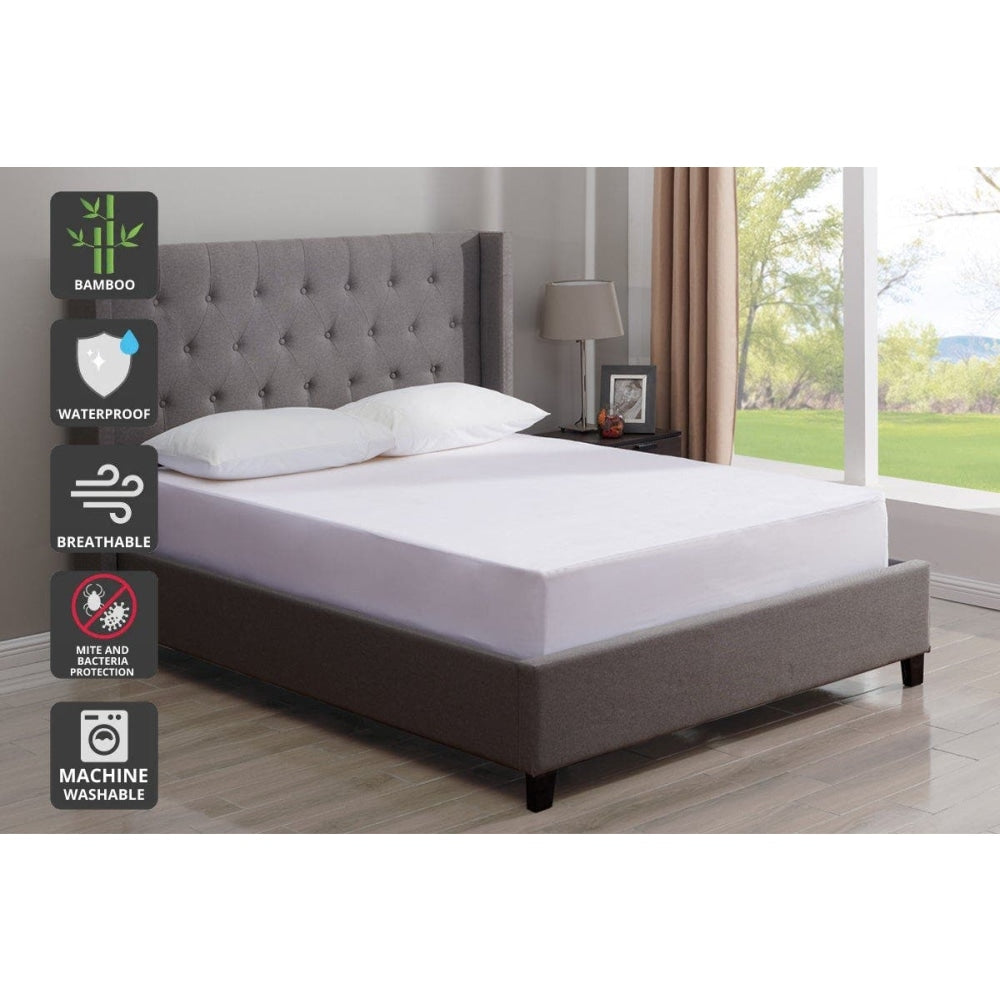 Trafalgar Waterproof Bamboo Fitted Mattress Protector - Single Fast shipping On sale