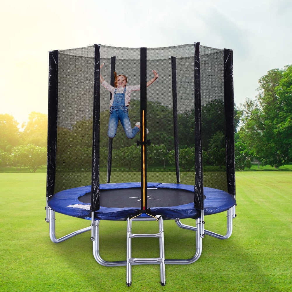 Trampoline Round Trampolines Enclosure Safety Net Mat Pad Spring Ladder 8FT Sports & Fitness Fast shipping On sale