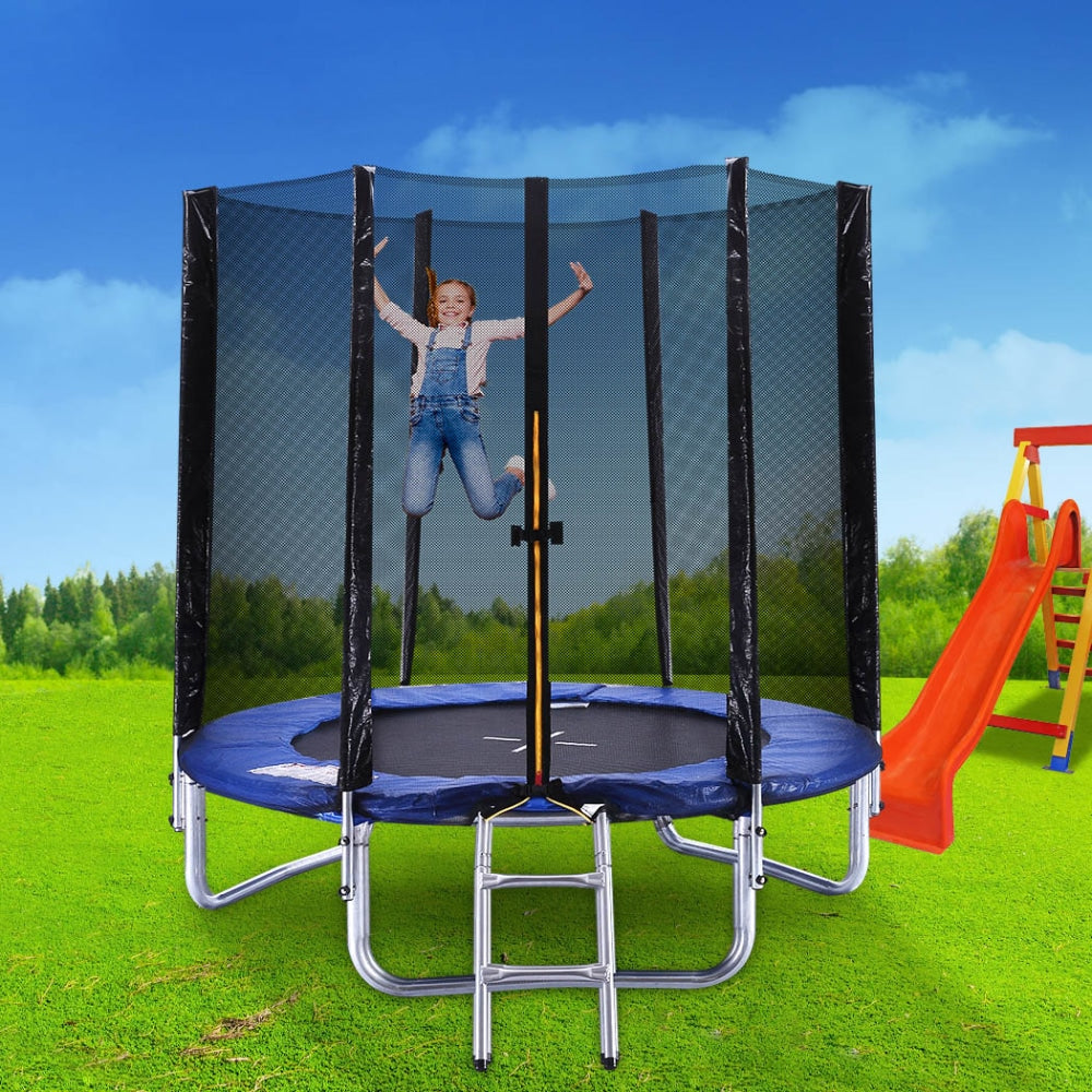 Trampoline Round Trampolines Enclosure Safety Net Mat Pad Spring Ladder 8FT Sports & Fitness Fast shipping On sale