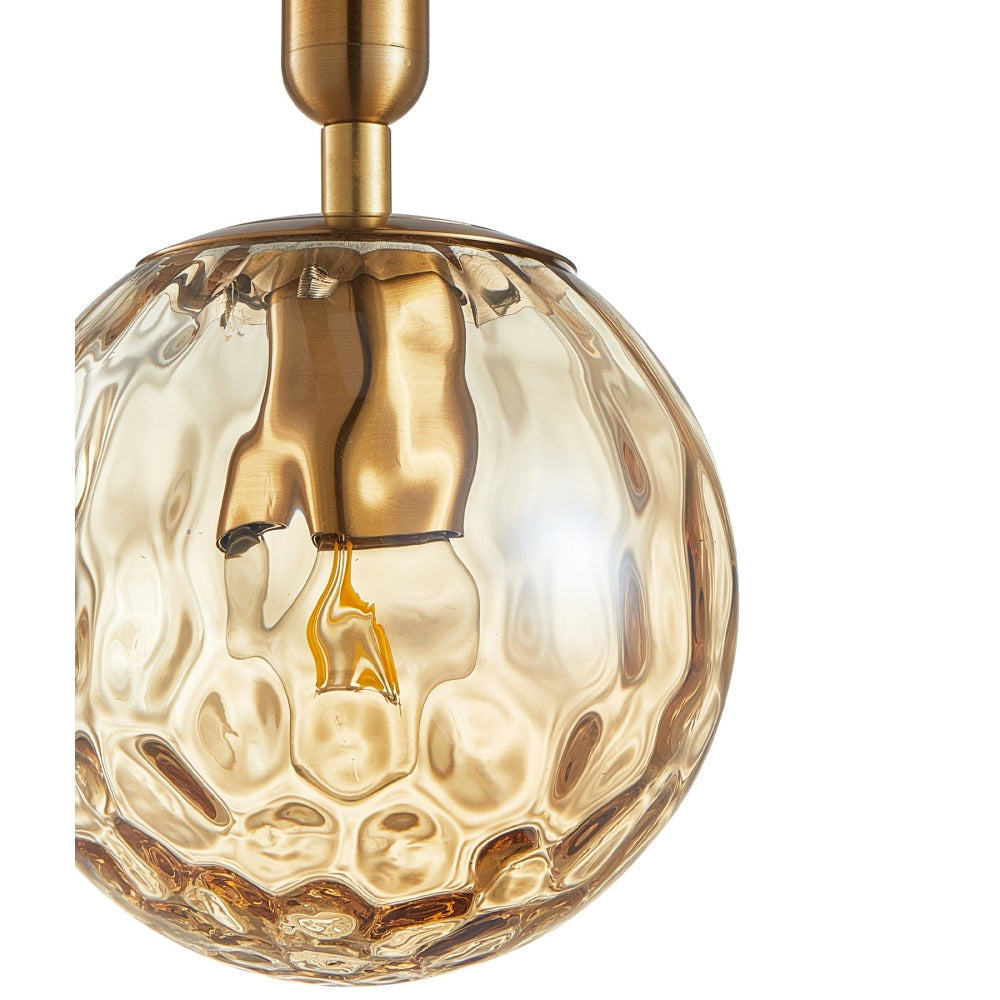 TRATTINO Pendant Lamp Light Interior ES 3X72W Bronze Amber Spherical Glass Enclo Round Base Fast shipping On sale