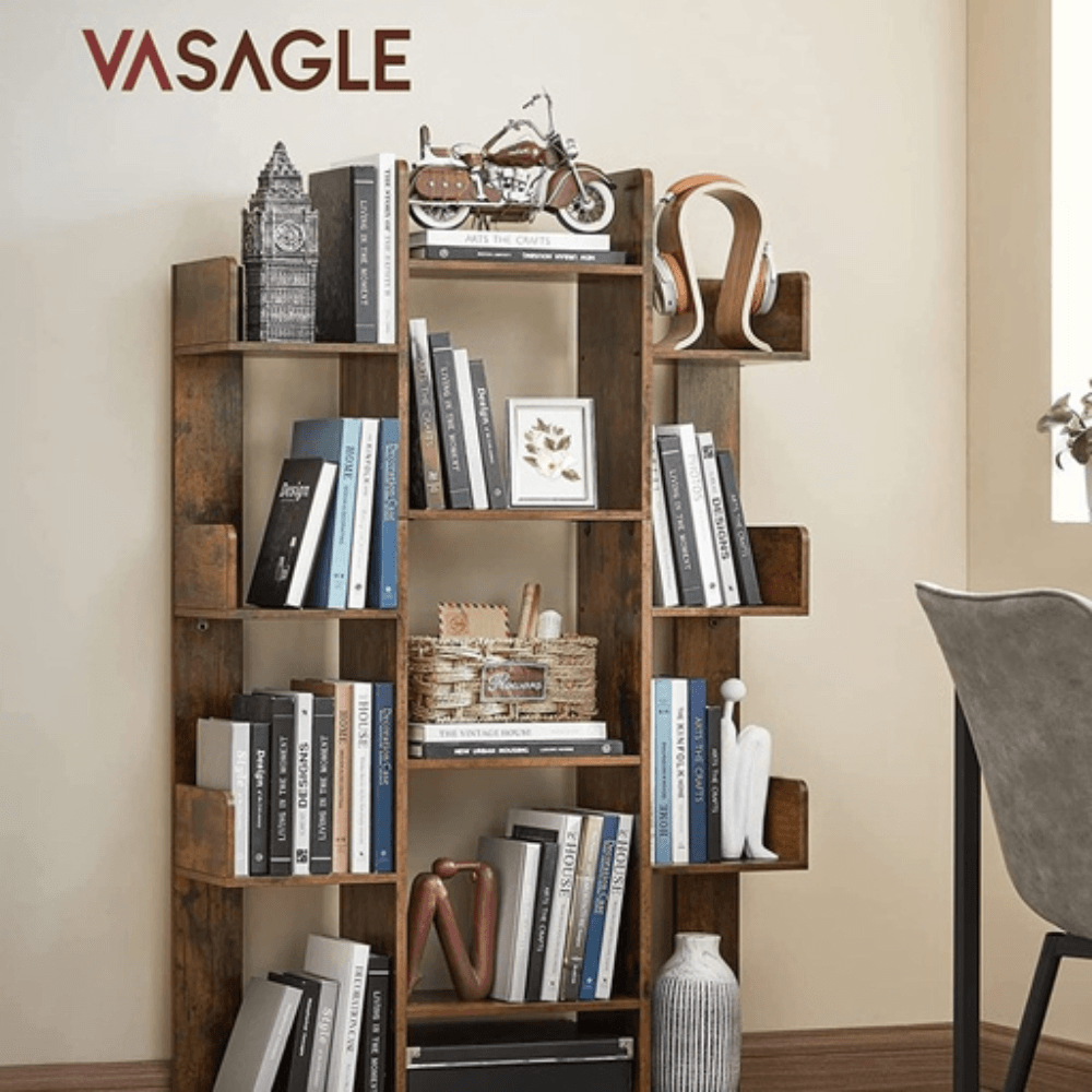 Vasagle Tree-Shaped Bookcase Rustic Brown Shelf Fast shipping On sale