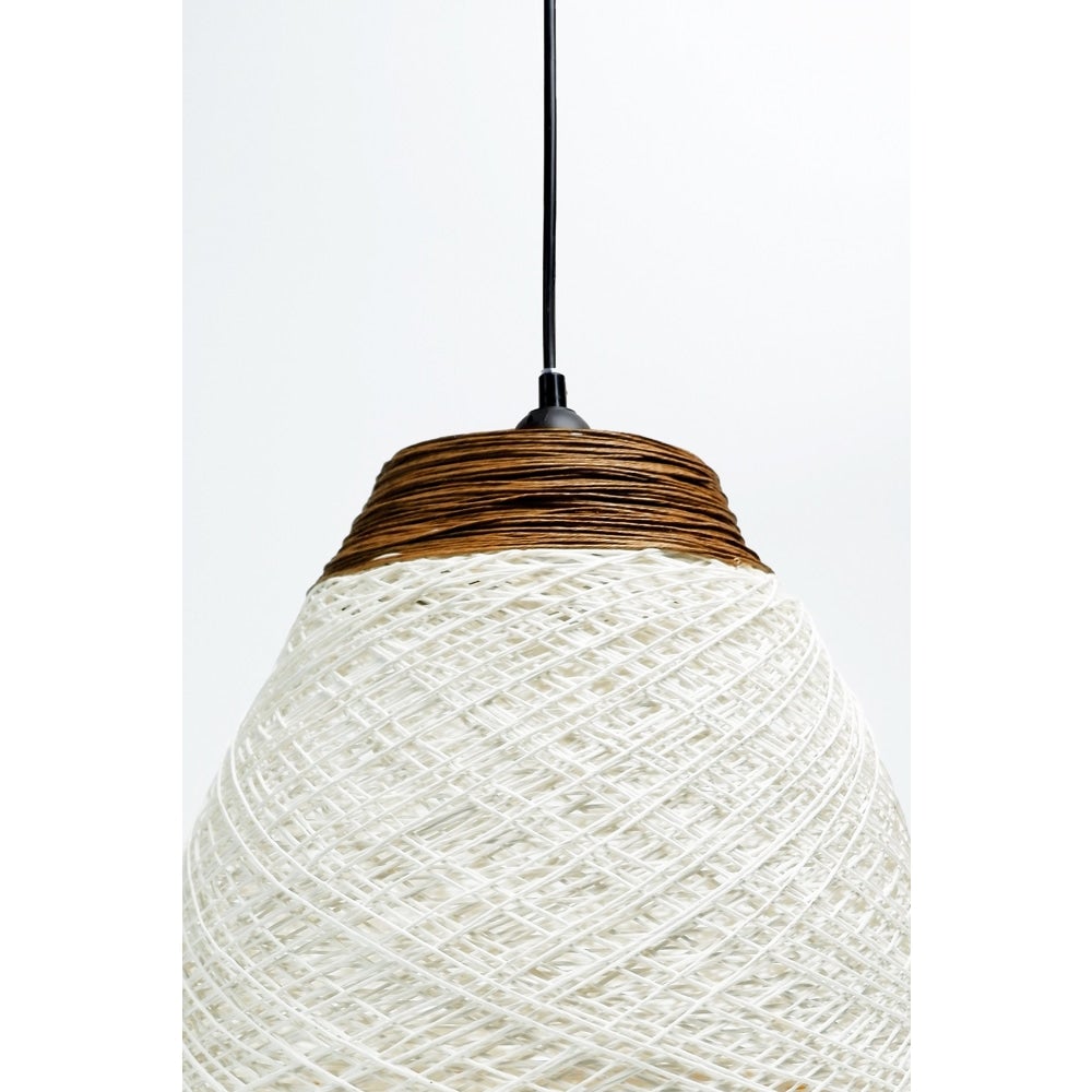 Trevis Paper Hanging Pendant Lamp - Brown & White Fast shipping On sale