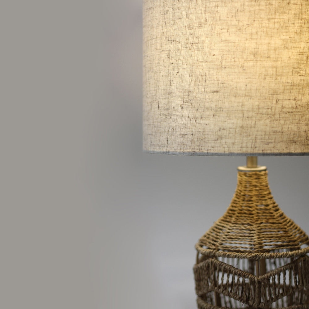 Trinity Modern Elegant Table Lamp Desk Light - Hemp & Natural Fast shipping On sale