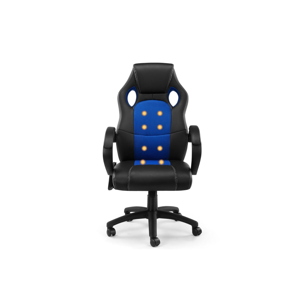 Trooper PU Leather Office Computer Work Task Gaming Massage Chair - Blue Fast shipping On sale