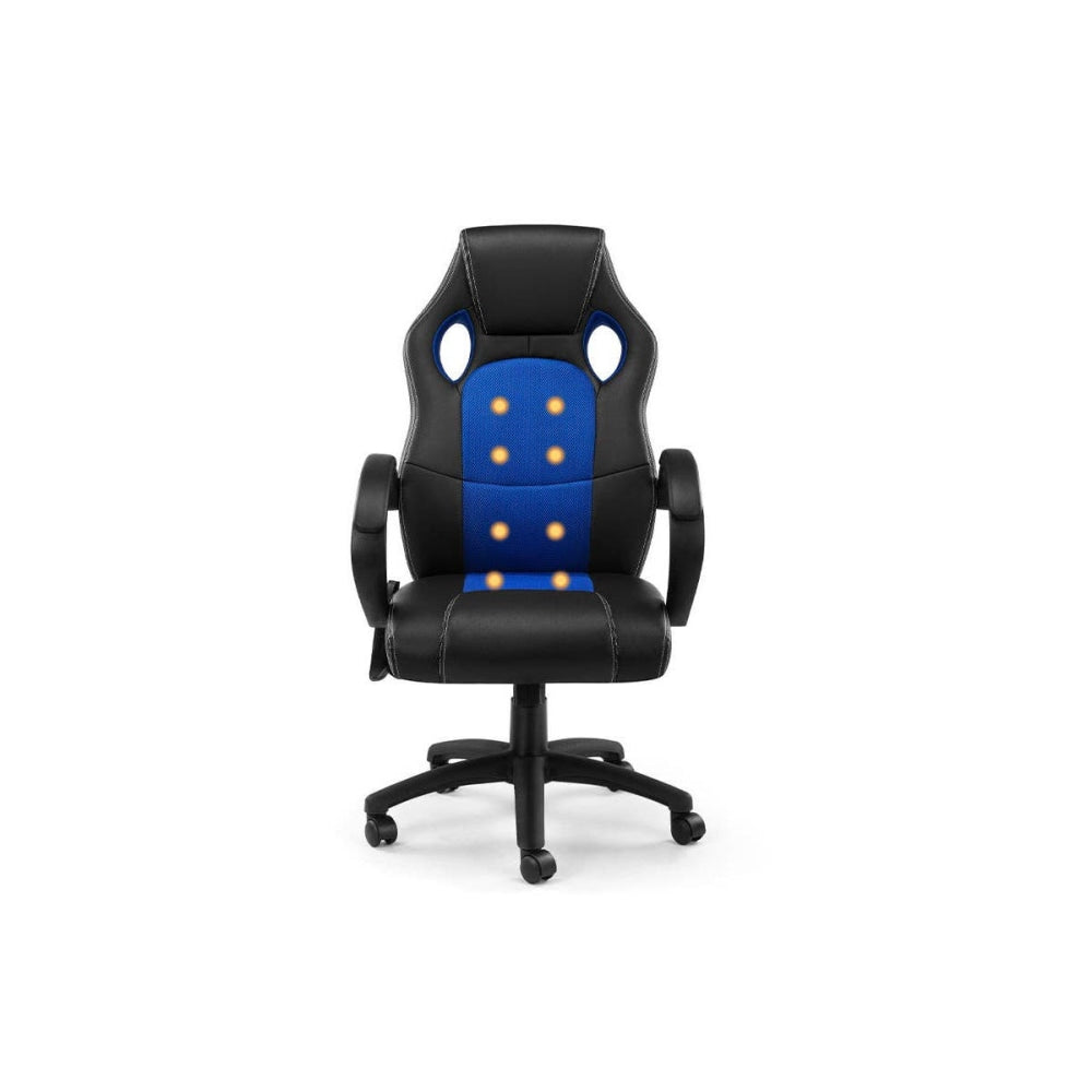 Trooper PU Leather Office Computer Work Task Gaming Massage Chair - Blue Fast shipping On sale