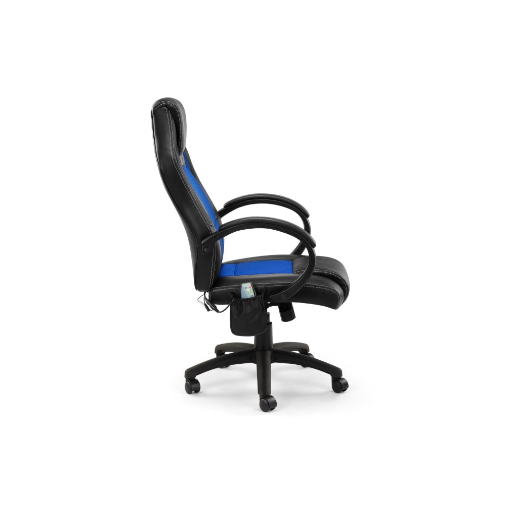 Trooper PU Leather Office Computer Work Task Gaming Massage Chair - Blue Fast shipping On sale