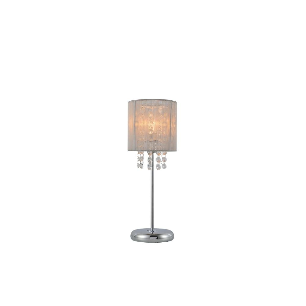 Troy Table Desk Lamp with Acrylic Drops Chrome Metal Base - Grey Fast shipping On sale