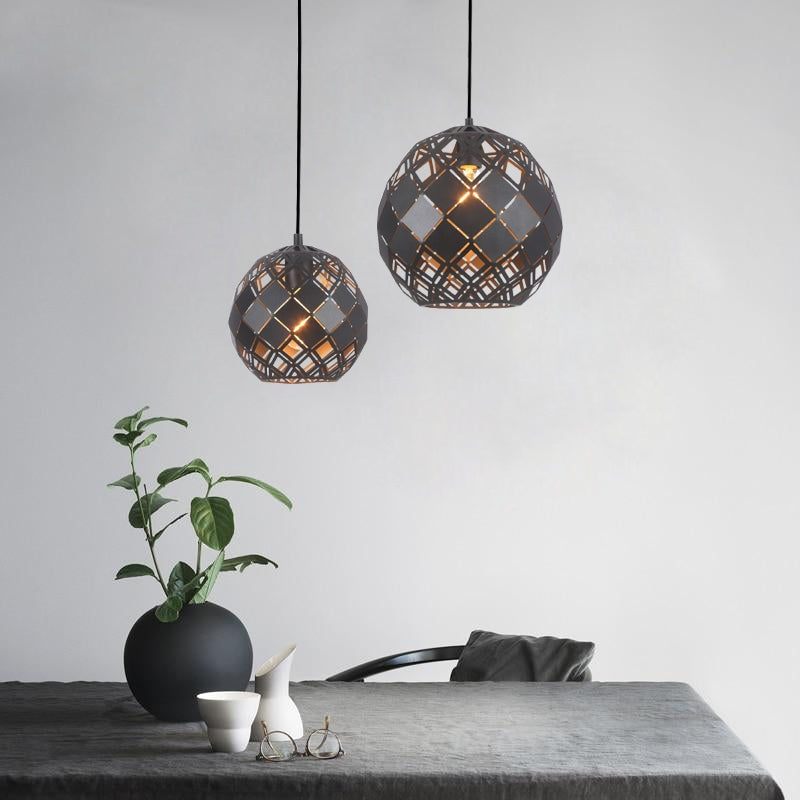 TUILE Pendant Lamp Light Interior ES Matte Black Embossed Tiled Wine Glass OD300mm Fast shipping On sale