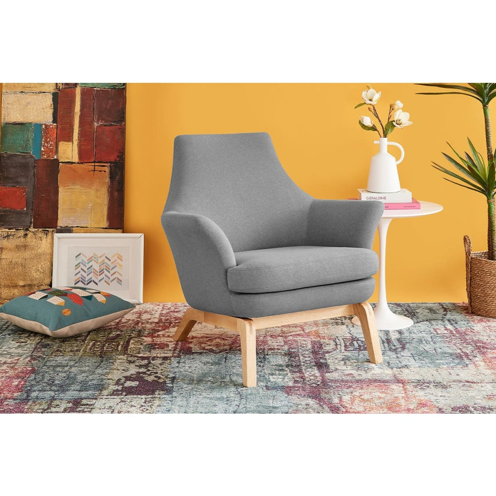 Tulip Fabric Relaxing Lounge Accent Armchair - Charcoal Grey Chair Fast shipping On sale