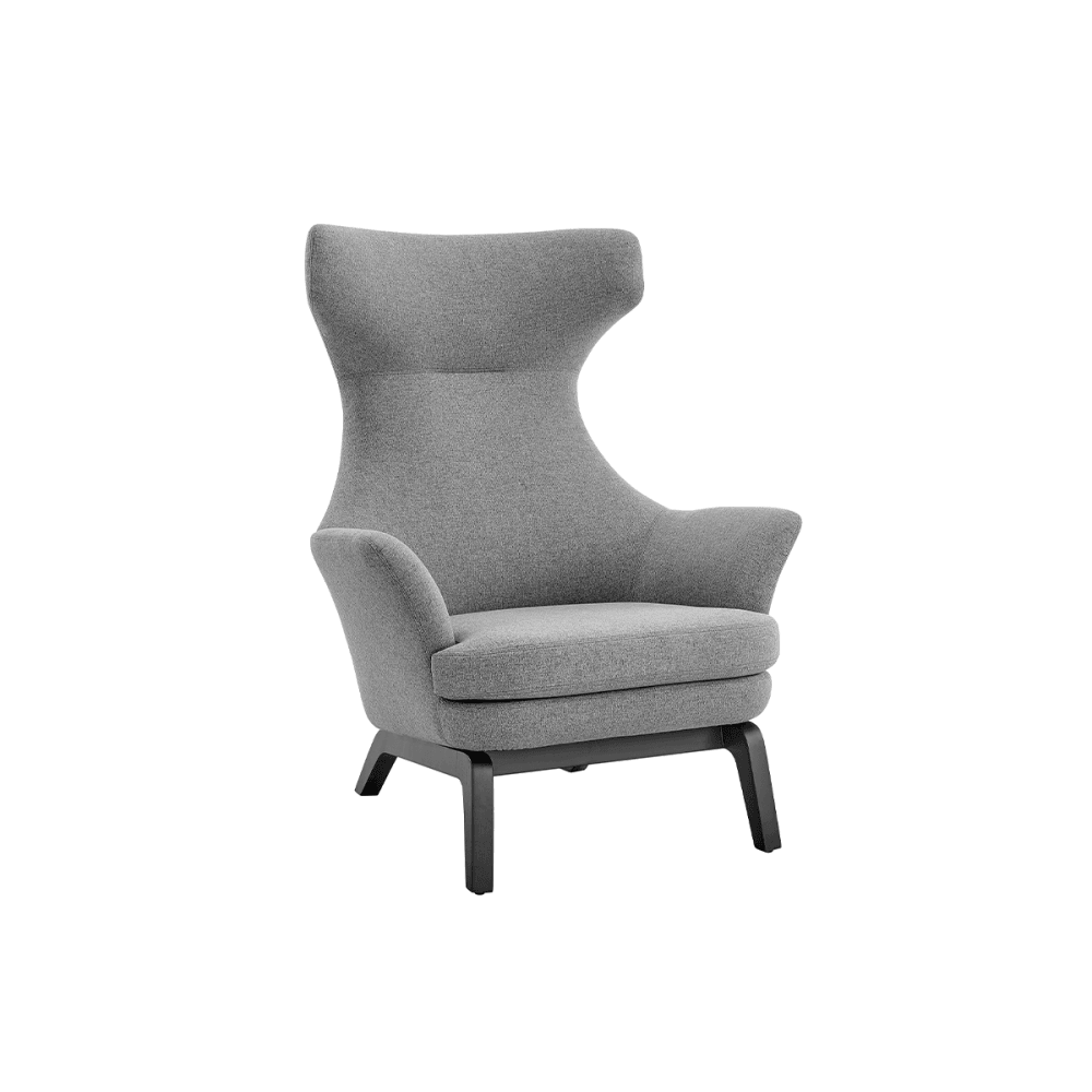 Tulip Tall High Back Fabric Relaxing Lounge Accent Armchair - Charcoal Grey Chair Fast shipping On sale