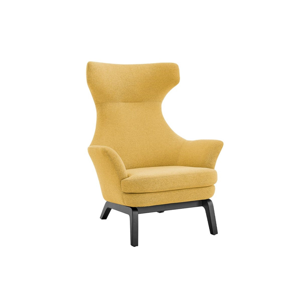 Tulip Tall High Back Fabric Relaxing Lounge Accent Armchair - Mustard Yellow Chair Fast shipping On sale