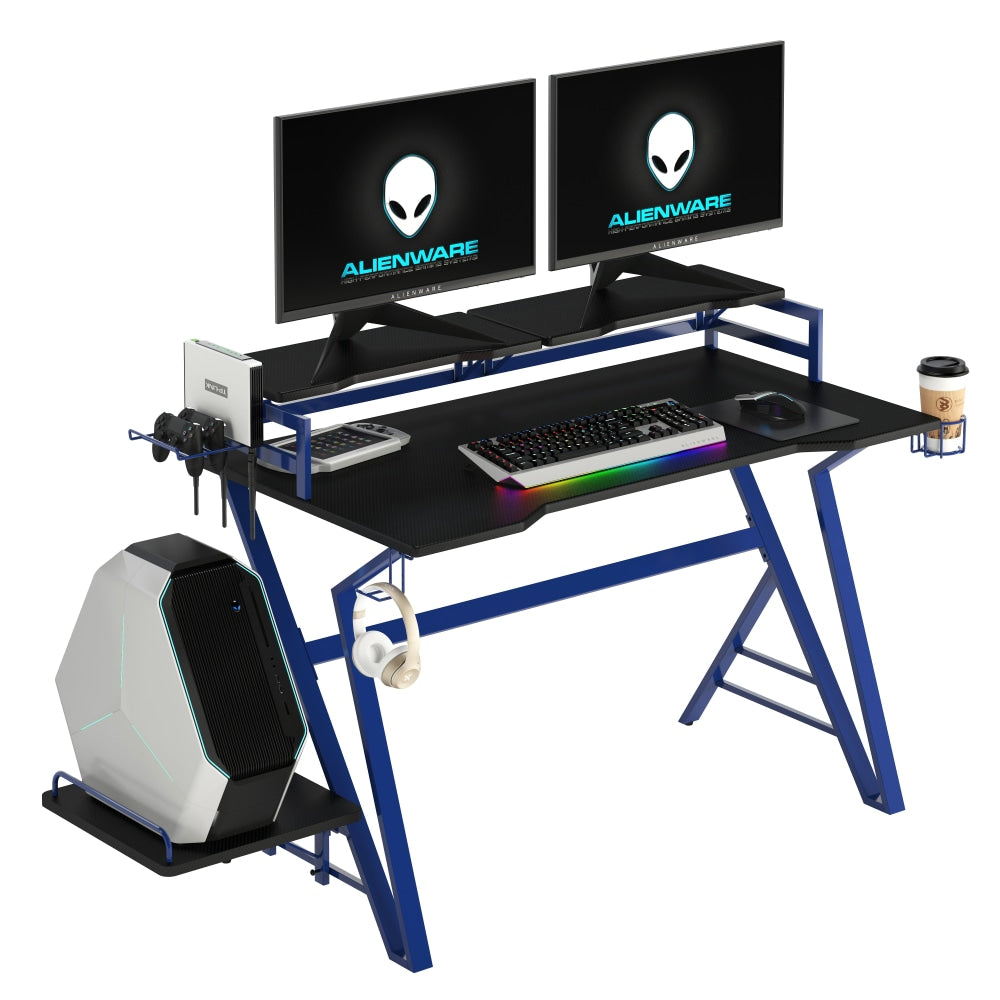 Turbo Gaming Computer Desk Home Office Racing Table - Dark Blue Fast shipping On sale