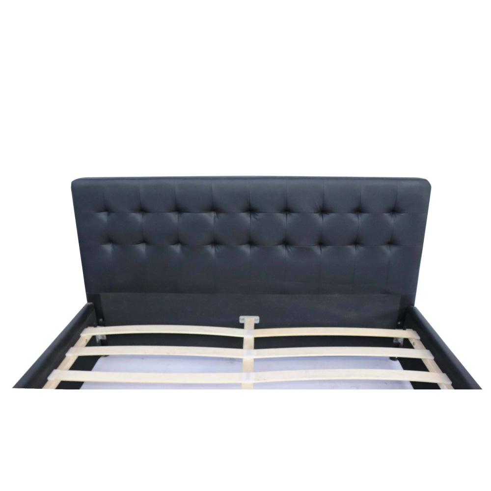 PU Leather Double Bed Frame Headboard With 2 - Drawers Storage - Black Fast shipping On sale