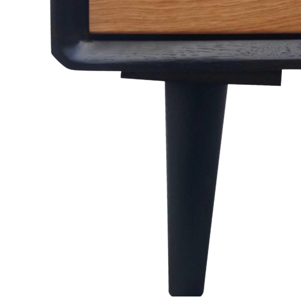 Twin 2 - Drawer Wooden Bedside Table Nightstand - Black / Natural Fast shipping On sale