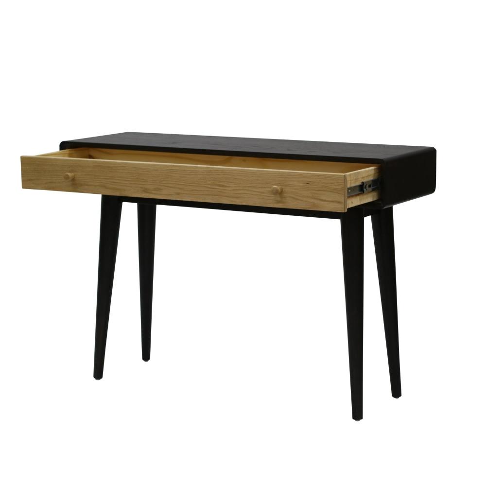 Twin Hallway Console Hall Wooden Table - Black / Natural Fast shipping On sale