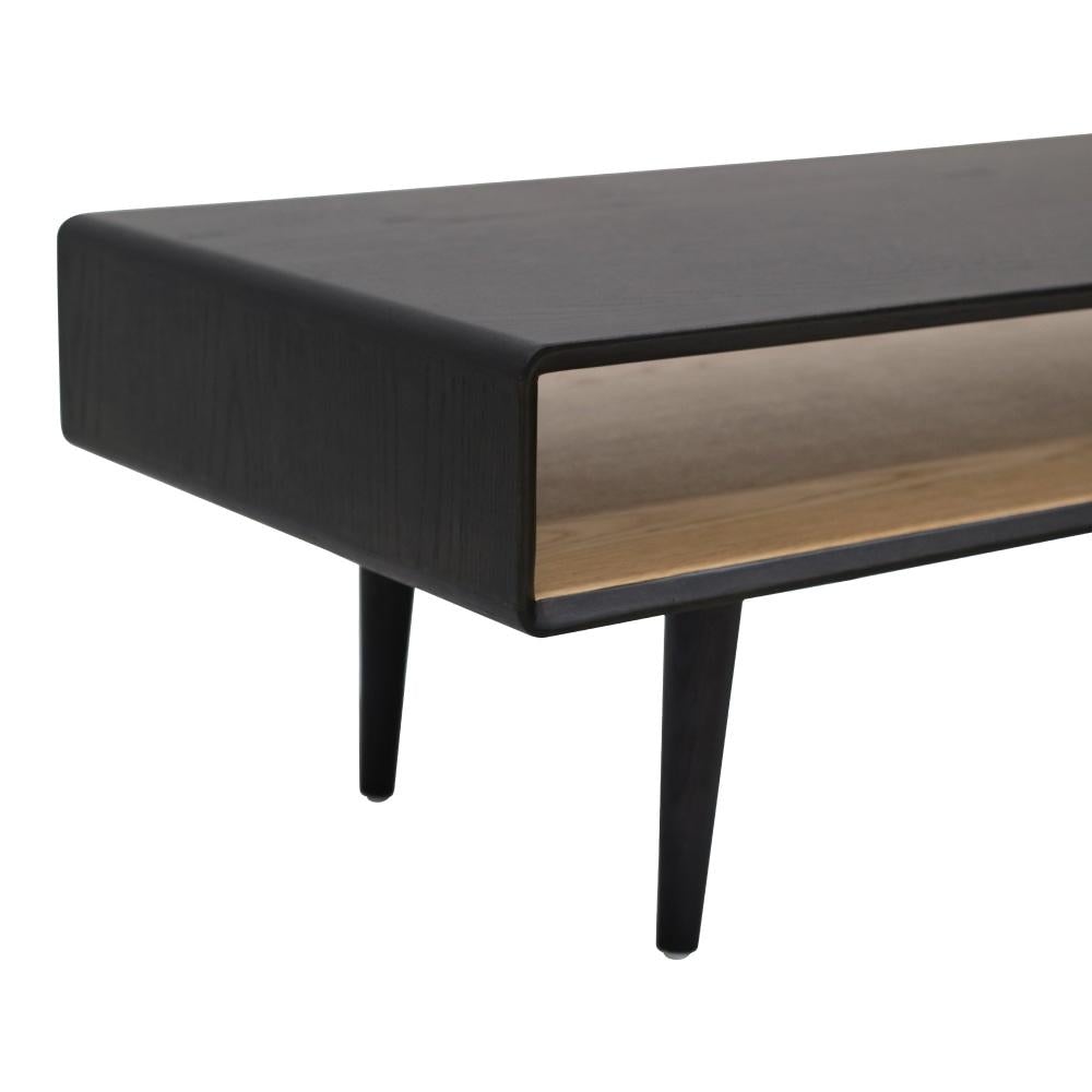 Twin Rectangular Wooden Coffee Table 110cm - Black Fast shipping On sale
