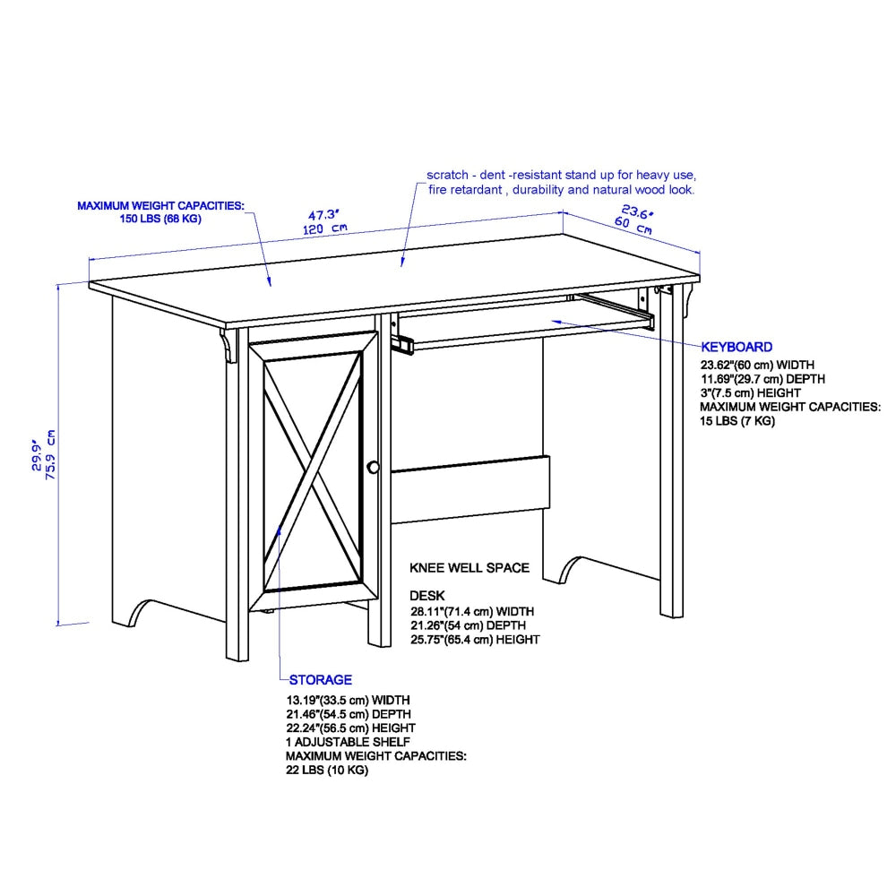 Tyann Study Writing Office Computer Desk 120cm - Espresso Fast shipping On sale