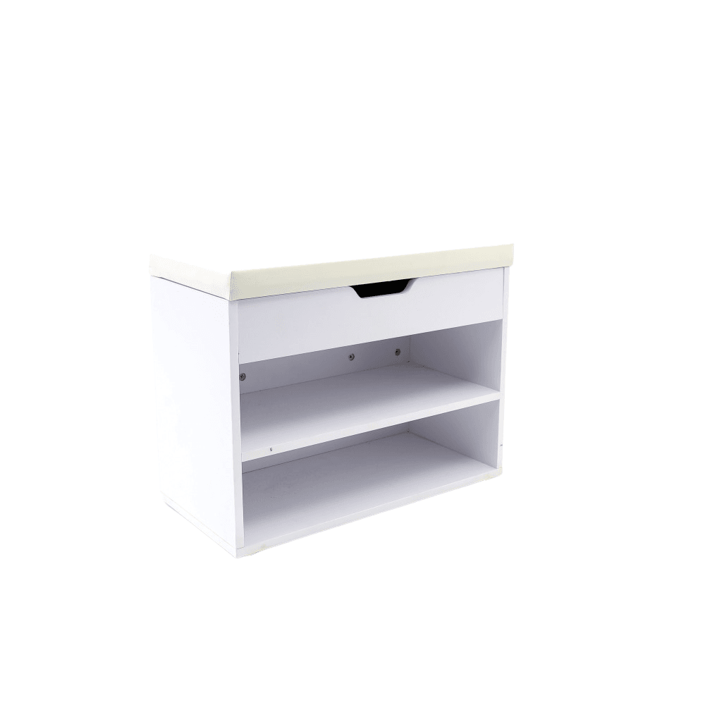 Modern 2-Tier Shoe Rack Storage Cabinet - White Fast shipping On sale