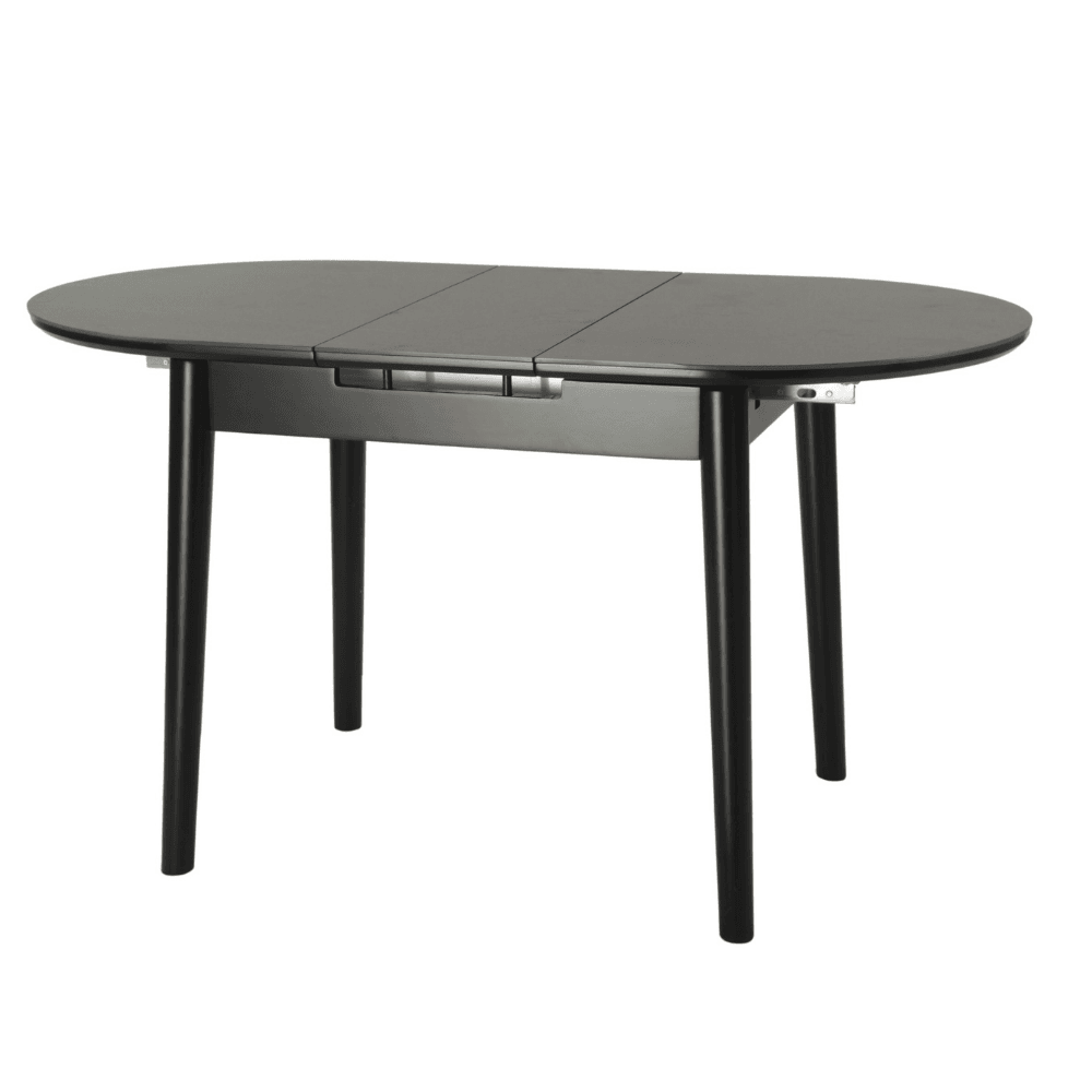 Tyron Oval Extension Wooden Ceramic Dining Table 110-140cm - Black Fast shipping On sale
