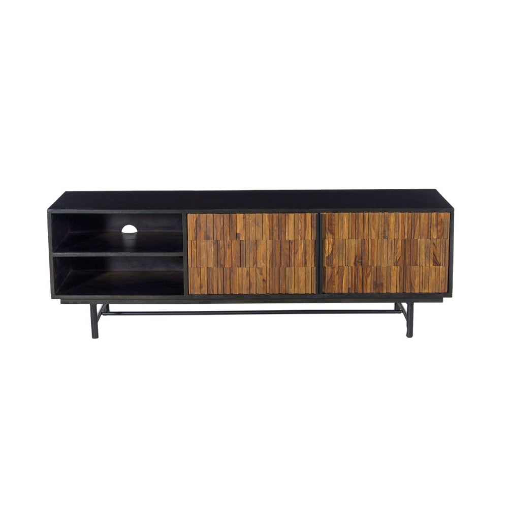 Tyson Lowline Entertainment Unit TV Stand Storage Cabinet 150cm - Black Fast shipping On sale