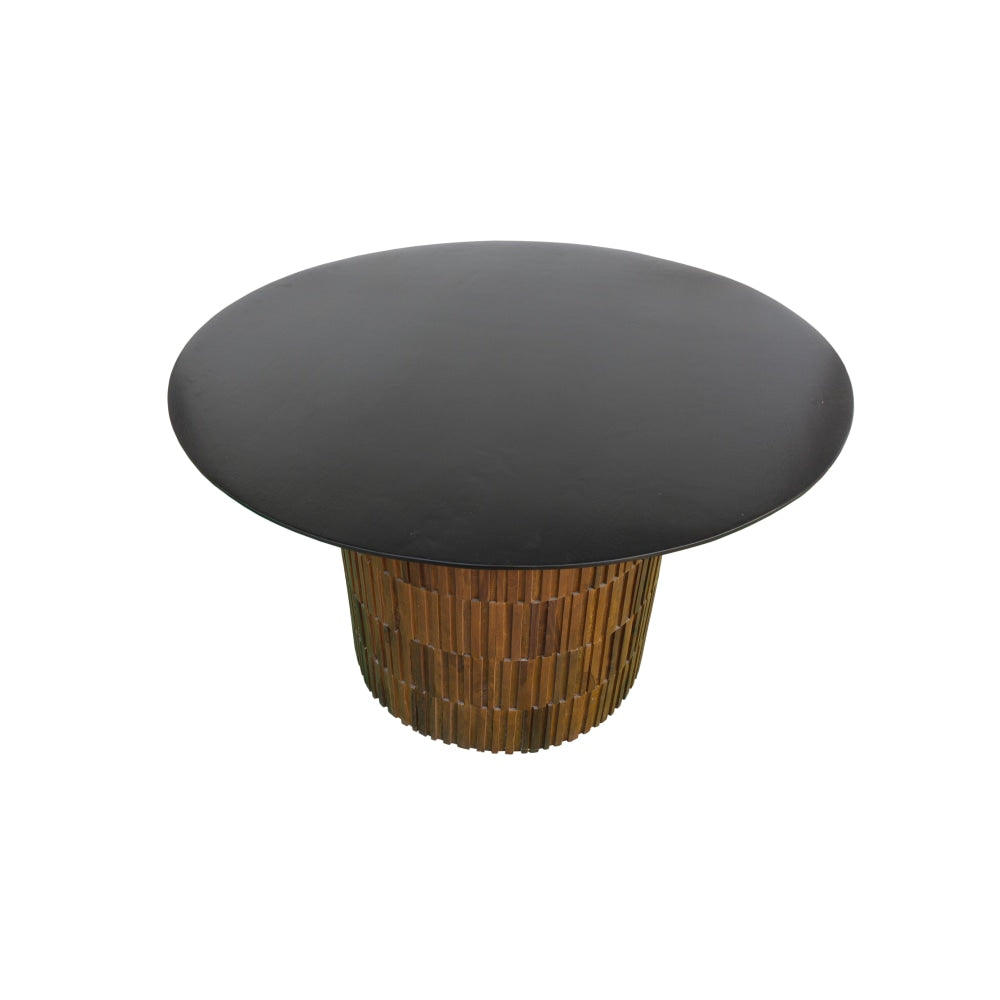 Tyson Round Wooden Kitchen Dining Table 120cm - Black/Brown Fast shipping On sale