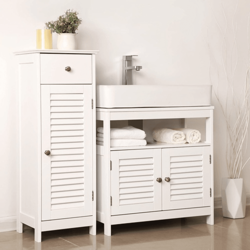 Vasagle Under Sink Cabinet with 2 Doors Open Compartment White Bathroom bathroom Fast shipping On sale