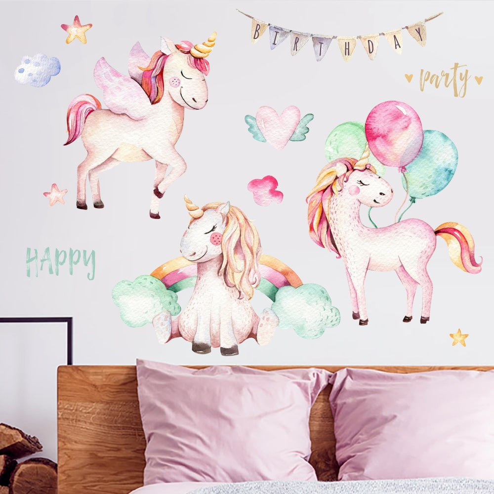 Unicorn and Balloon Wall Sticker Decoration Decor Fast shipping On sale