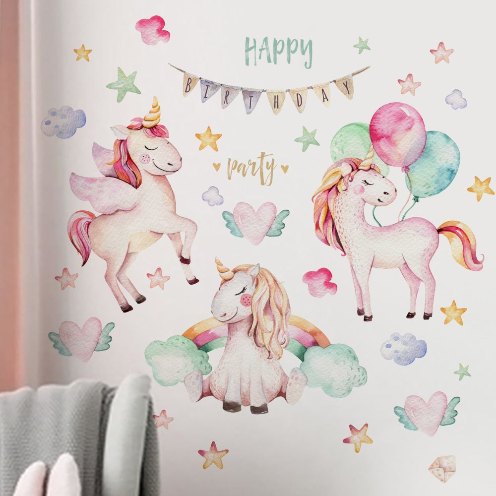 Unicorn and Balloon Wall Sticker Decoration Decor Fast shipping On sale