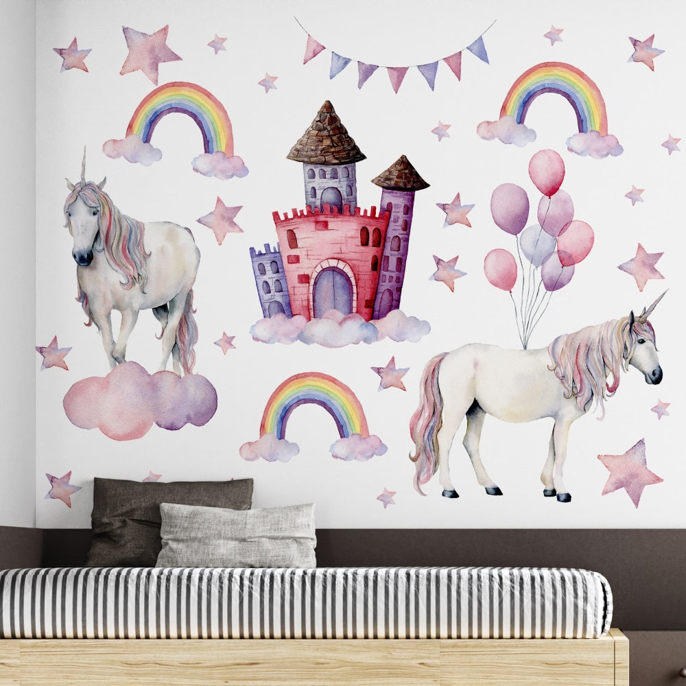 Unicorn and Castle Wall Sticker Decoration Decor Fast shipping On sale