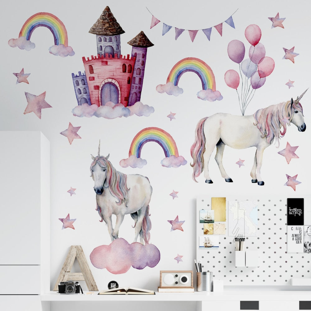 Unicorn and Castle Wall Sticker Decoration Decor Fast shipping On sale
