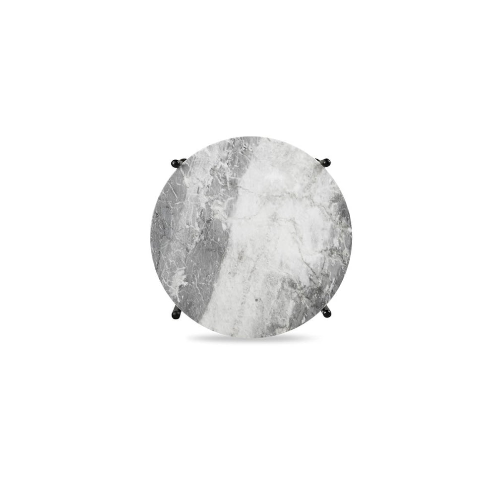 United Strangers Daddy O Round End Lamp Side Table - Italian Grey Marble Fast shipping On sale