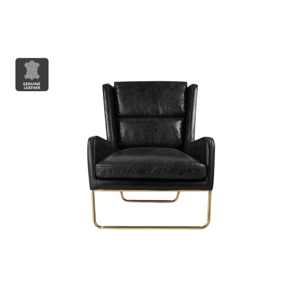 United Strangers London Relaxing Lounge Armchair Leather - Black Chair Fast shipping On sale