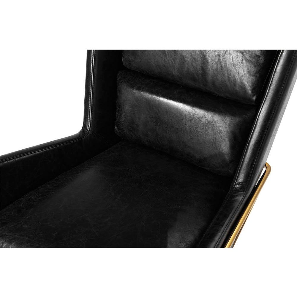 United Strangers London Relaxing Lounge Armchair Leather - Black Chair Fast shipping On sale