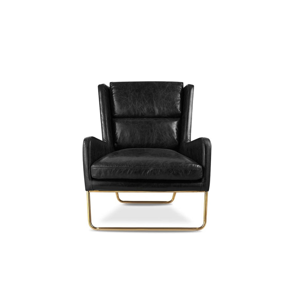 United Strangers London Relaxing Lounge Armchair Leather - Black Chair Fast shipping On sale