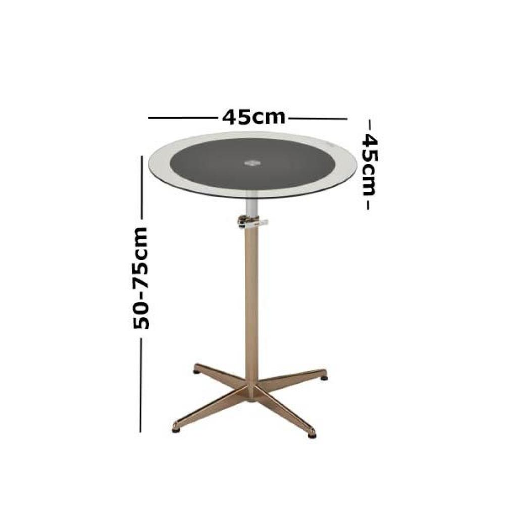 Upo Height Adjustable Round Side Lamp End Table Glass Top Fast shipping On sale
