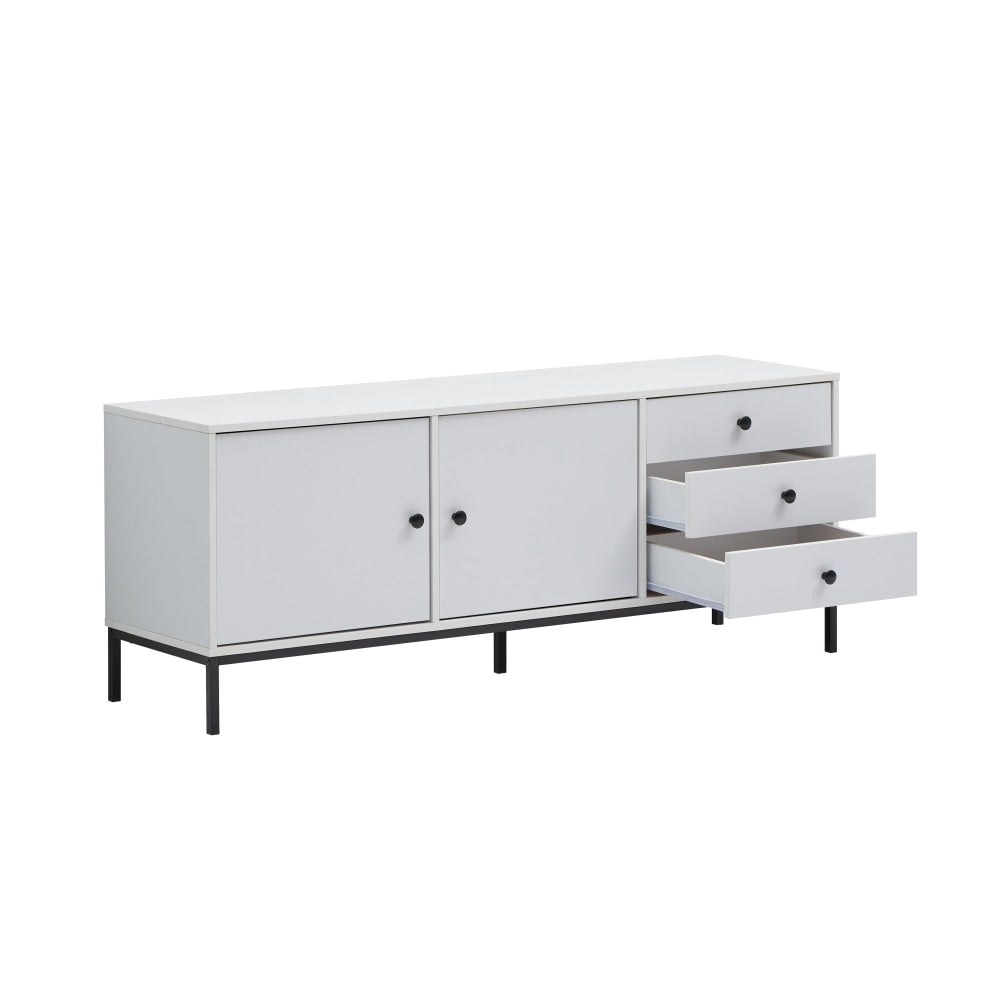 Urbano Low Sideboard Buffet Unit W/ 2-Doors 3-Drawers - White/Black & Fast shipping On sale