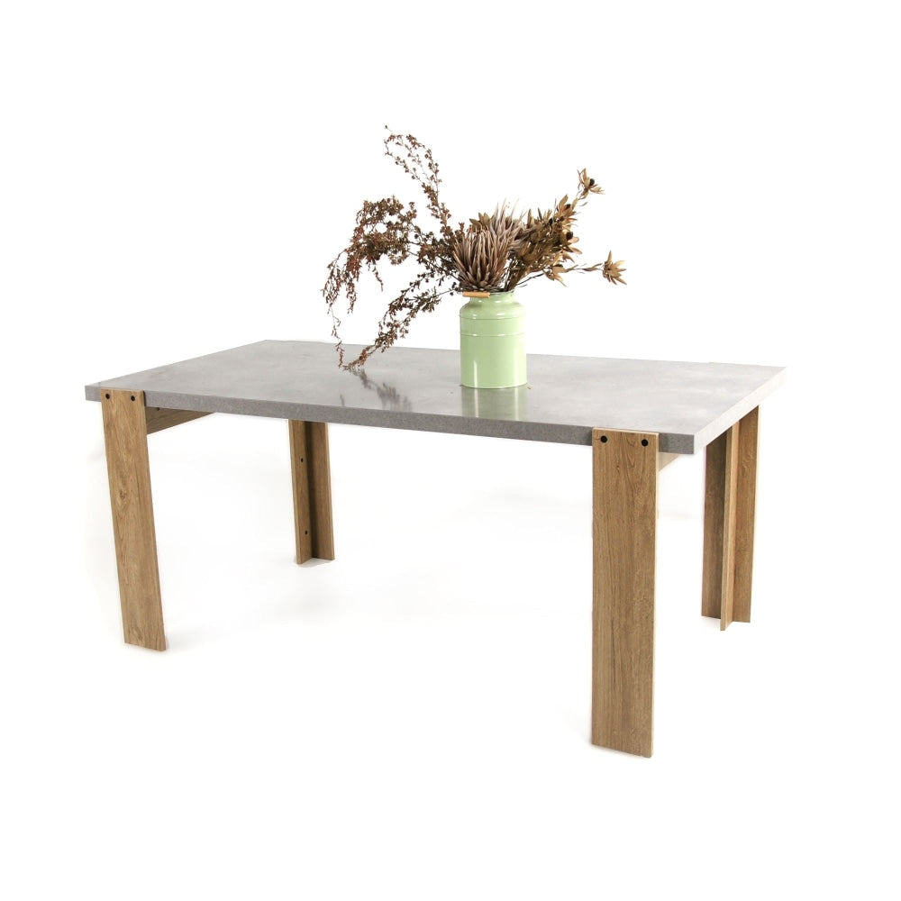 Van Goh Rectangular Dining Table 140cm - Natural / Cement Grey Fast shipping On sale