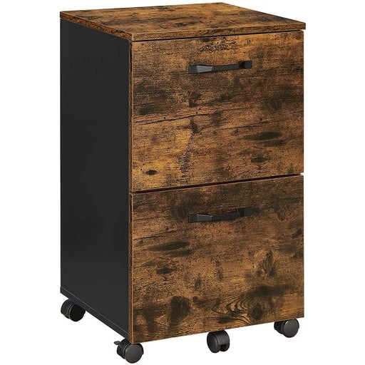 Vasagle 2 Drawer File Cabinet with Wheels Rustic Brown Filing Fast shipping On sale