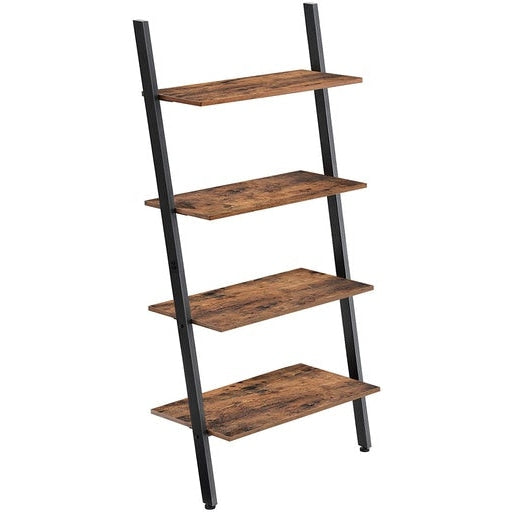 Vasagle 4 Tier Slanted Shelf Bookcase Shelve Ladder Rustic Brown/Black Fast shipping On sale