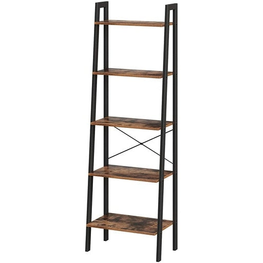 Vasagle 5 Tier Shelf Bookcase Shelve Ladder Rustic Brown/Black Fast shipping On sale