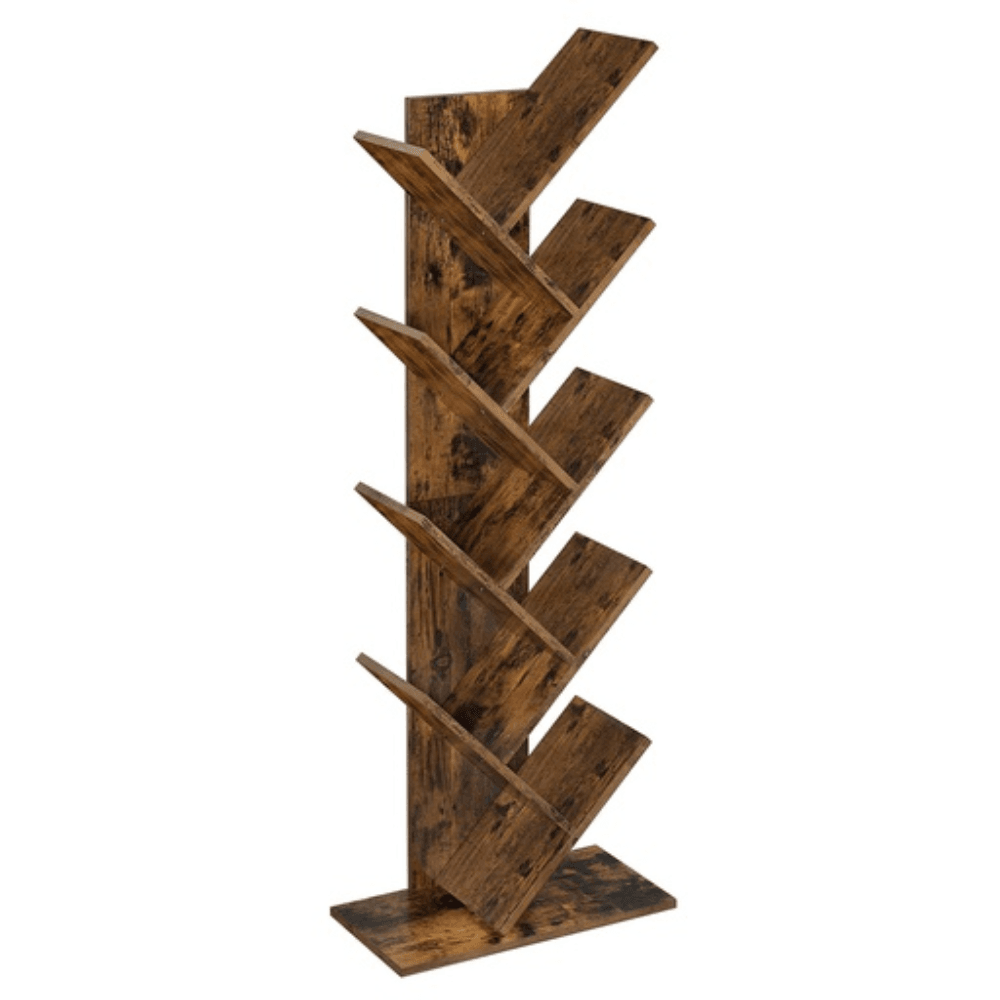 Vasagle 8 Tier Tree Bookshelf Rustic Brown Bookcase Fast shipping On sale