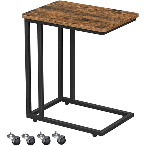 Vasagle C-Shaped Side Table with Wheels Greige Black Fast shipping On sale