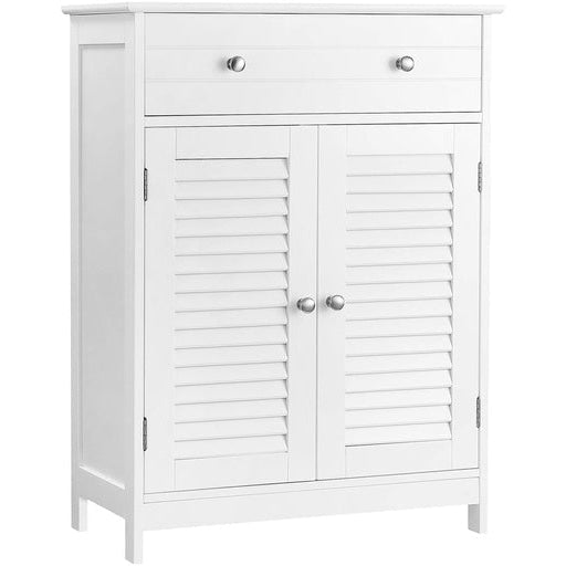 Vasagle Floor Cabinet with Drawer and 2 Slat Doors White Storage Cupboard Fast shipping On sale