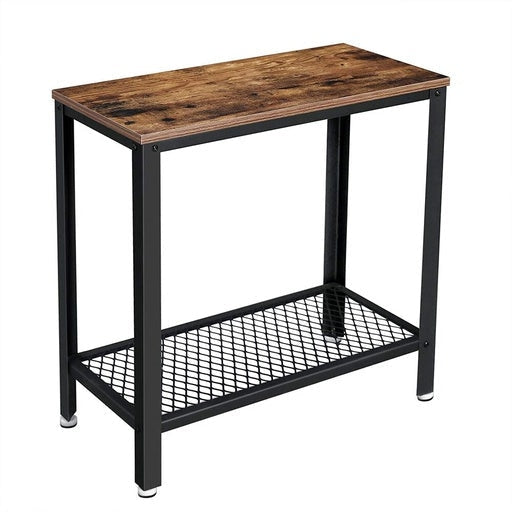 Vasagle Industrial Side Table with Mesh Shelf Rustic Brown Fast shipping On sale