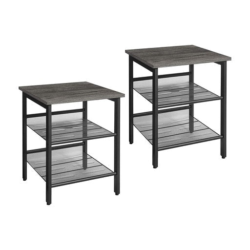 Vasagle Set of 2 Side Table with Mesh Shelves Charcoal Gray Fast shipping On sale